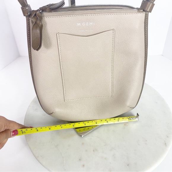 M Gemi crossbody shoulder bag purse nude hands free made in Italy Formal Minimal - Picture 5 of 10